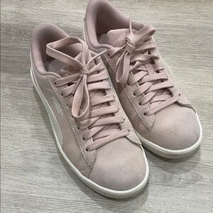 Puma Women's Soft Pink Suede Sneakers